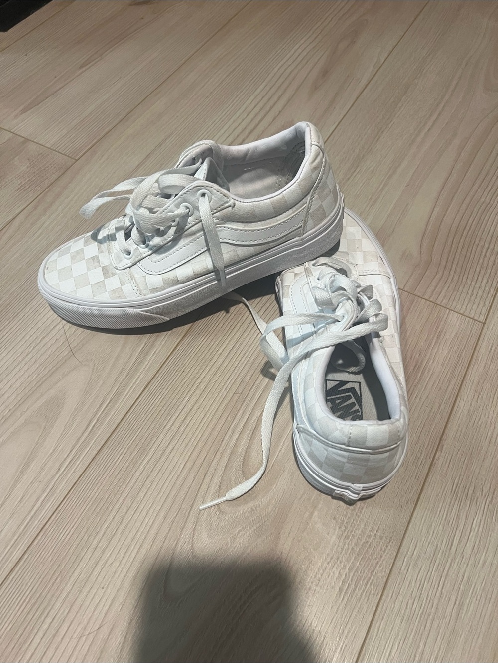 Vans Kids White Checkerboard Old Skool Sneakers